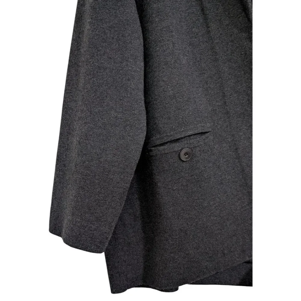 J.Crew 2X Camille Shawl Collar Sweater Blazer Charcoal Grey Style AL234